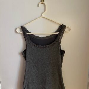 Maidenform Gray Lace Trim Tank Top